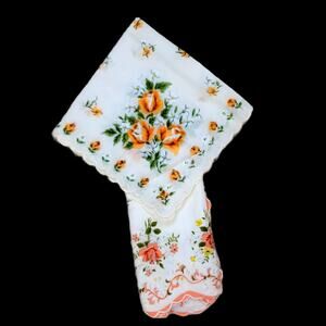 Set of 2 Vintage Floral Patterned Handkerchiefs